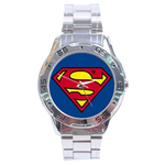 Chrome Dial Watch : Superman Shield