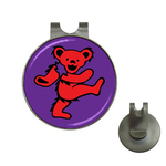 Golf Hat Clip with Ball Marker : Grateful Dead - Dancing Bear (Red-Purple)