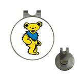 Golf Hat Clip with Ball Marker : Grateful Dead - Dancing Bear (Yellow-White)