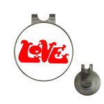Golf Hat Clip with Ball Marker : Love (white)