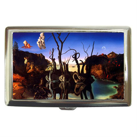 Cigarette Case : Salvador Dali - Swans Reflecting Elephants