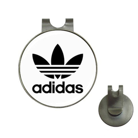 Golf Hat Clip with Ball Marker : Adidas (trefoil) - white-black