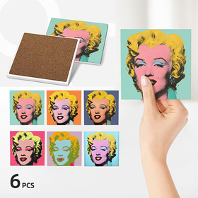 Square Ceramic Coasters : Marilyn Monroe by Andy Warhol