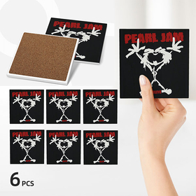 Square Ceramic Coasters : Pearl Jam - Stickman - Alive