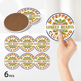 Round Ceramic Coasters : The Beatles - Sgt. Pepper's Lonely Hearts Club Band