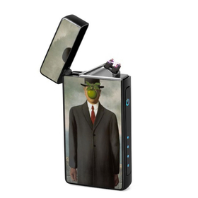Lighter : Rene Magritte - The Son of Man (front, open lid)