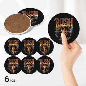 Round Ceramic Coasters : Rush - Starman