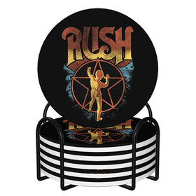 Round Ceramic Coasters : Rush - Starman