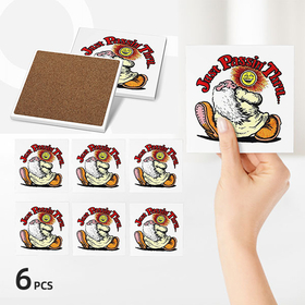 Square Ceramic Coasters : Mr. Natural - Just Passin' Thru