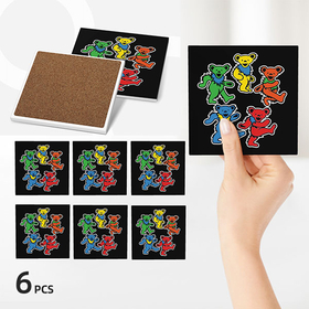 Square Ceramic Coasters : Grateful Dead - Dancing Bears