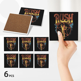 Square Ceramic Coasters : Rush - Starman