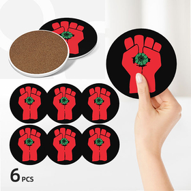 Round Ceramic Coasters : Gonzo Fist - Hunter S. Thompson