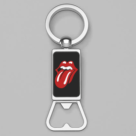 Bottle Opener Keychain : Rolling Stones - Tongue and Lips
