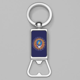 Bottle Opener Keychain : Grateful Dead - Steal Your Face - Flaming Sun