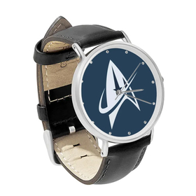 Watch : Star Trek (black leather strap, silver case)