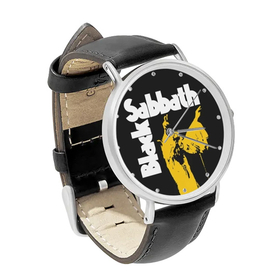 Watch : Black Sabbath (black leather strap, silver case)