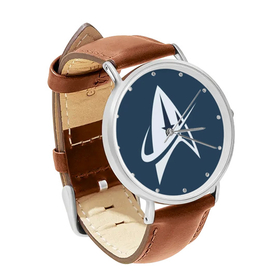 Watch : Star Trek (brown leather strap, silver case)