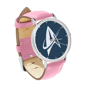 Watch : Star Trek (pink leather strap, silver case)