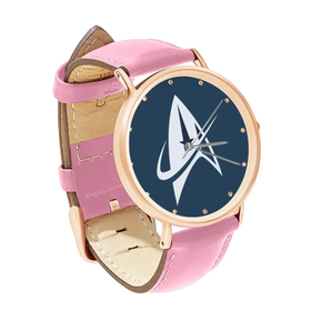 Watch : Star Trek (pink leather strap, rose gold case)