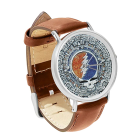 Watch : Grateful Dead - Aztec - Steal Your Face (brown leather strap, silver case)