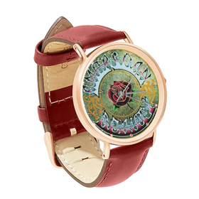 Watch : Grateful Dead - American Beauty (red leather strap, rose gold case)