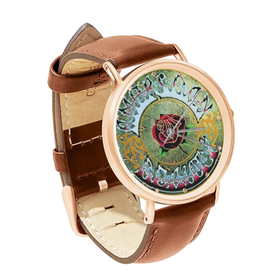 Watch : Grateful Dead - American Beauty (brown leather strap, rose gold case)