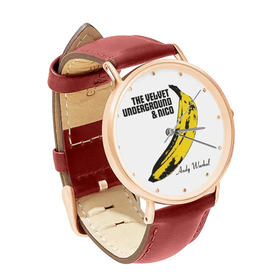 Watch : Velvet Underground & Nico - Andy Warhol (red leather strap, rose gold case)