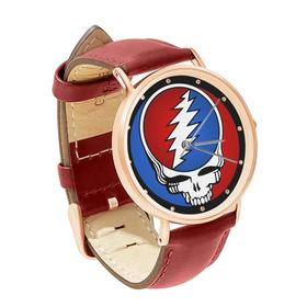Watch : Grateful Dead - Steal Your Face (red leather strap, rose gold case)
