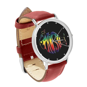 Watch : Phish (red leather strap, silver case)