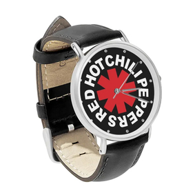 Watch : Red Hot Chili Peppers (black leather strap, silver case)