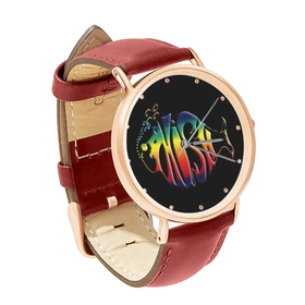 Watch : Phish (red leather strap, rose gold case)
