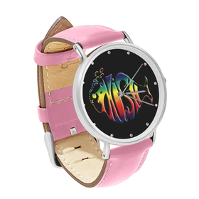 Watch : Phish (pink leather strap, silver case)