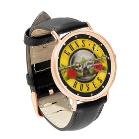 Watch : Guns N' Roses (black leather strap, rose gold case)