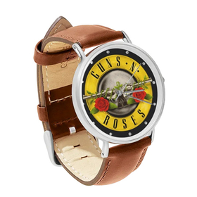 Watch : Guns N' Roses (brown leather strap, silver case)