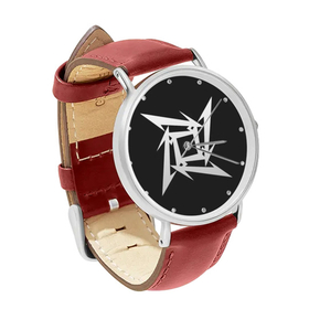 Watch : Metallica (red leather strap, silver case)
