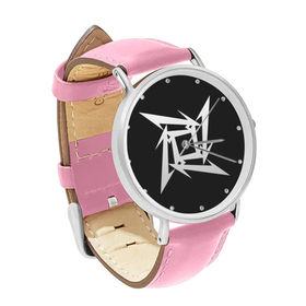 Watch : Metallica (pink leather strap, silver case)
