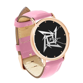 Watch : Metallica (pink leather strap, rose gold case)