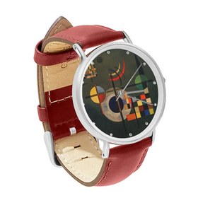 Watch : Wassily Kandinsky - Gravitation (red leather strap, silver case)