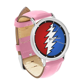 Watch : Grateful Dead - Bolt (pink leather strap, silver case)