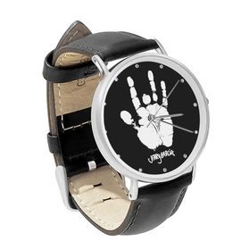 Watch : Jerry Garcia Handprint (black leather strap, silver case)