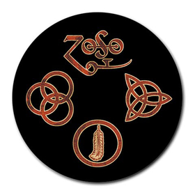 Mousepad (Round) : Led Zeppelin Symbols