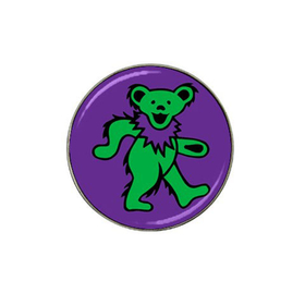 Golf Ball Marker : Grateful Dead - Dancing Bear (Green-Purple)