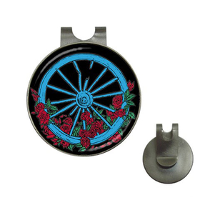Golf Hat Clip with Ball Marker : Grateful Dead - The Wheel (black)