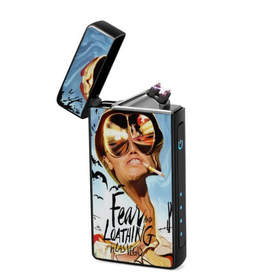 Lighter : Fear and Loathing in Las Vegas - Hunter S. Thompson (front, open lid)
