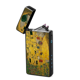 Lighter : Gustav Klimt - The Kiss (front, open lid)
