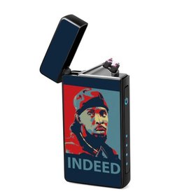 Lighter : The Wire - Omar Little - Indeed (front, open lid)