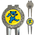 Golf Divot Repair Tool : Grateful Dead - Dancing Bear (Blue-Yellow)