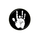 Golf Ball Marker : Jerry Garcia Handprint (black-white)